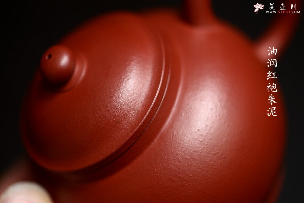 紫砂壶图片：夏日杀茶利器 红袍朱泥 全手小巨轮珠 型制可人 炮管直流 - 宜兴紫砂壶网