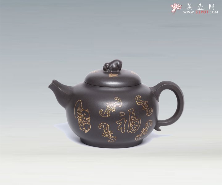 紫砂壶图片：金猪送福壶 - 宜兴紫砂壶网