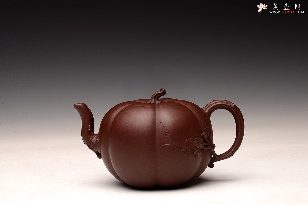 紫砂壶图片：顾正芳乙未年新品 饱满丰润 灵韵秀雅 全手筋纹南瓜 田园清趣 - 宜兴紫砂壶网