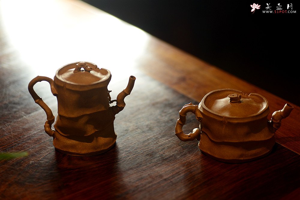 紫砂壶图片：林秀明原创作品 全手竹影~ 文气十足 崇尚自然~ - 宜兴紫砂壶网