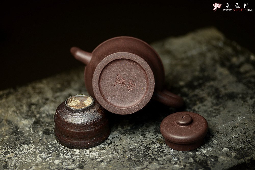 紫砂壶图片：淞庐作品 敦厚古朴 轻巧有动感 全手虎镦壶 高温老紫泥 - 宜兴紫砂壶网