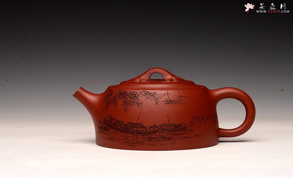 紫砂壶图片：枫桥夜泊之如意井栏 大口实用 - 宜兴紫砂壶网