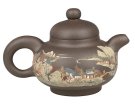 紫砂壶图片：彩绘漱泉壶 - 宜兴紫砂壶网