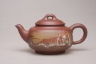 紫砂壶图片：泥绘沁泉壶 - 宜兴紫砂壶网