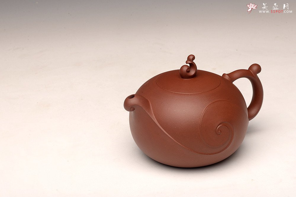 紫砂壶图片：于洪霞原创力作 全手大品‘源’ 韵味十足 线条流畅 - 宜兴紫砂壶网