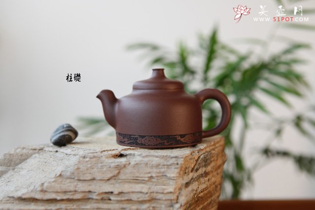 紫砂壶图片：祥云柱础壶 - 宜兴紫砂壶网