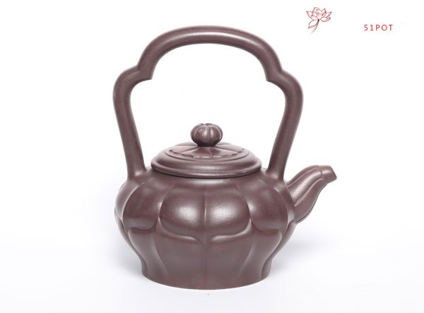 紫砂壶图片：合菱提梁壶 - 宜兴紫砂壶网