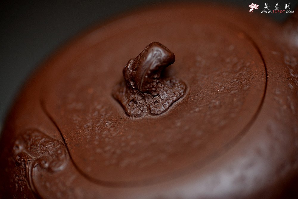 紫砂壶图片：潘丹初全手新作 泥‘玄’系列之玄石 古拙文气 如意灵芝 吉祥 - 宜兴紫砂壶网