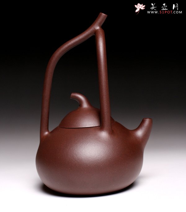 紫砂壶图片：南瓜提梁壶 - 宜兴紫砂壶网