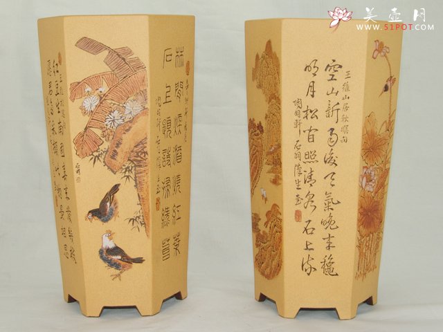 紫砂壶图片：六方仟筒 - 宜兴紫砂壶网