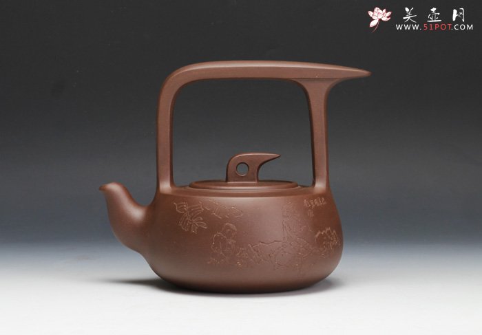 紫砂壶图片：鹧鸪提梁 - 宜兴紫砂壶网