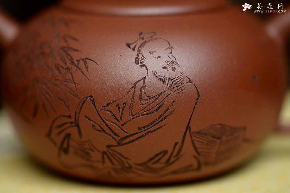 紫砂壶图片：詹黎明全手新作 浑厚圆润 高路精心装饰 球孔 做工精致 福圆 - 宜兴紫砂壶网