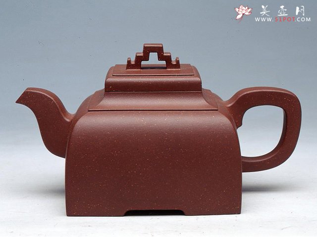 紫砂壶图片：四方桥顶壶 - 宜兴紫砂壶网