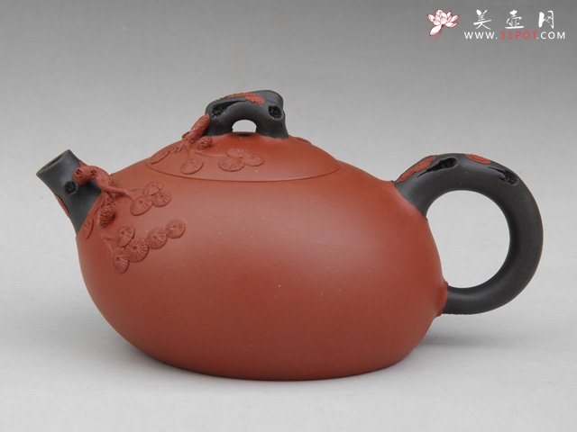 紫砂壶图片：双色 掇松壶 - 宜兴紫砂壶网