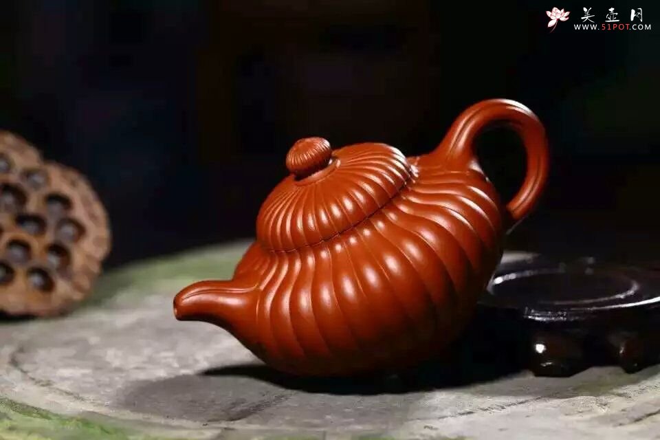 紫砂壶图片：筋纹掇只 - 宜兴紫砂壶网