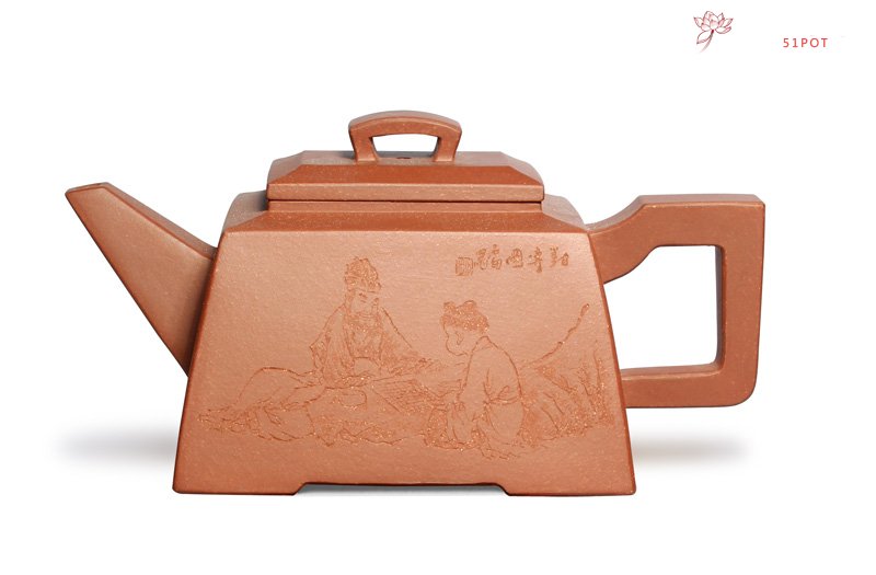 紫砂壶图片：石韵升方壶 - 宜兴紫砂壶网