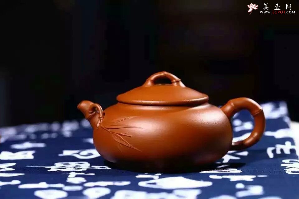 紫砂壶图片：扁竹鼓 - 宜兴紫砂壶网