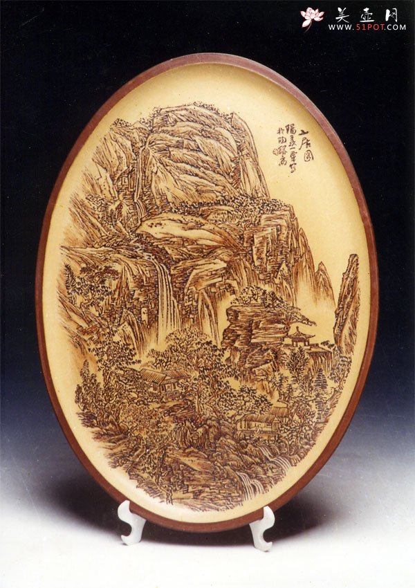 紫砂壶图片：椭圆挂盘 - 宜兴紫砂壶网