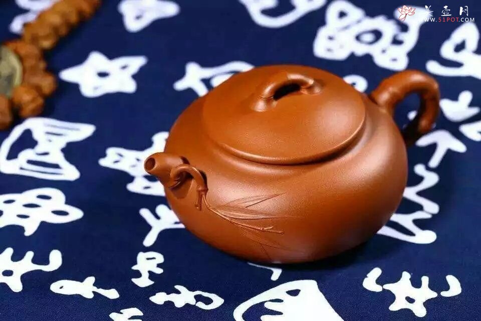 紫砂壶图片：扁竹鼓 - 宜兴紫砂壶网