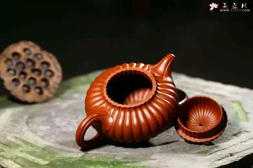 紫砂壶图片：筋纹掇只 - 宜兴紫砂壶网