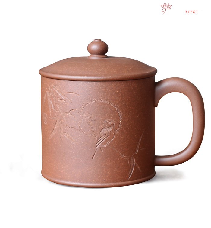 紫砂壶图片：江南之春盖杯 - 宜兴紫砂壶网