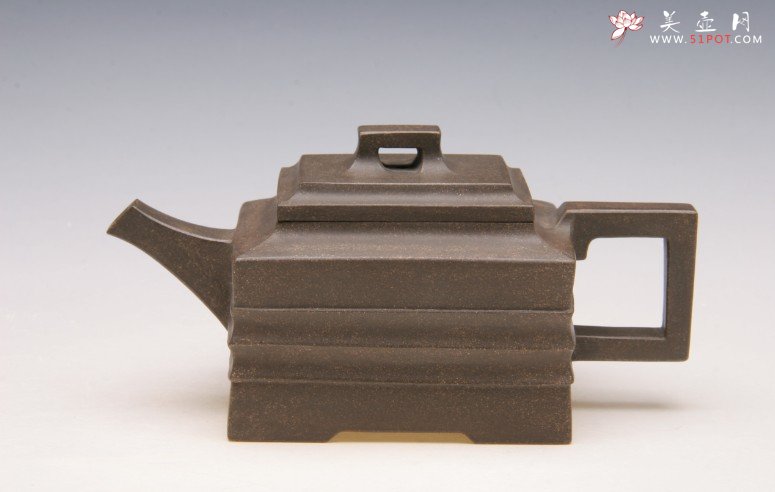 紫砂壶图片：全手工四方玉带 - 宜兴紫砂壶网