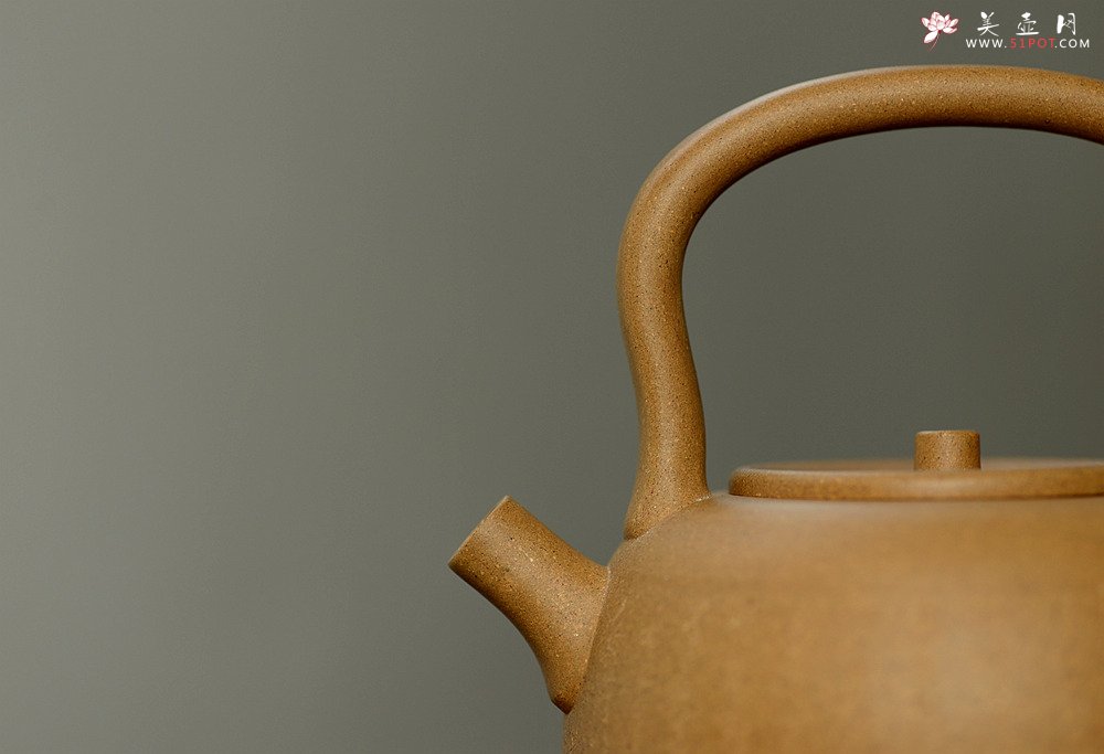 紫砂壶图片：淞庐原创作品 饱满挺拔 雅致文气 全手心经提梁 可以烧水的巨轮 - 宜兴紫砂壶网