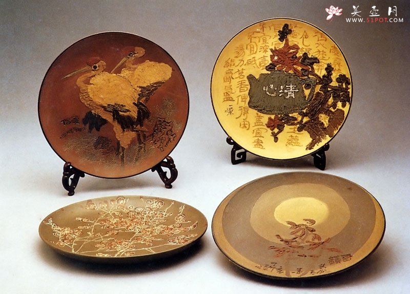 紫砂壶图片：堆刻艺盘 - 宜兴紫砂壶网