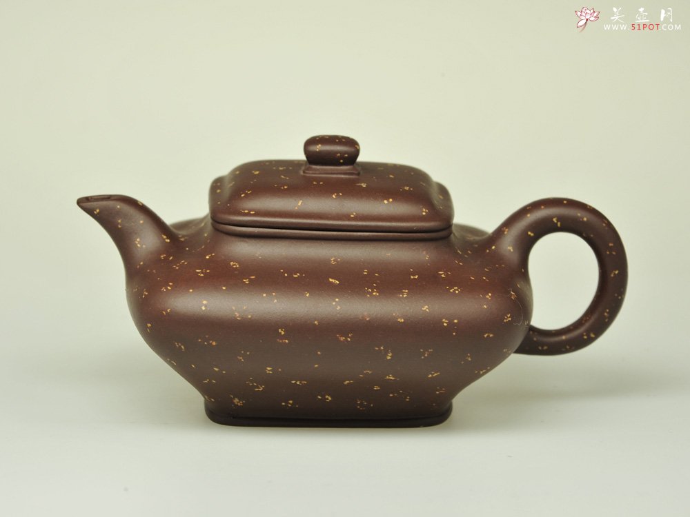 紫砂壶图片：四方虚扁传炉壶 - 宜兴紫砂壶网