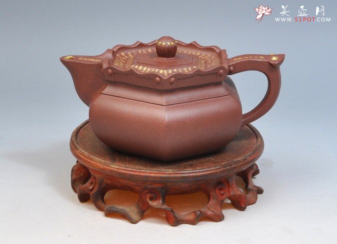 紫砂壶图片：全手工如意僧帽 - 宜兴紫砂壶网