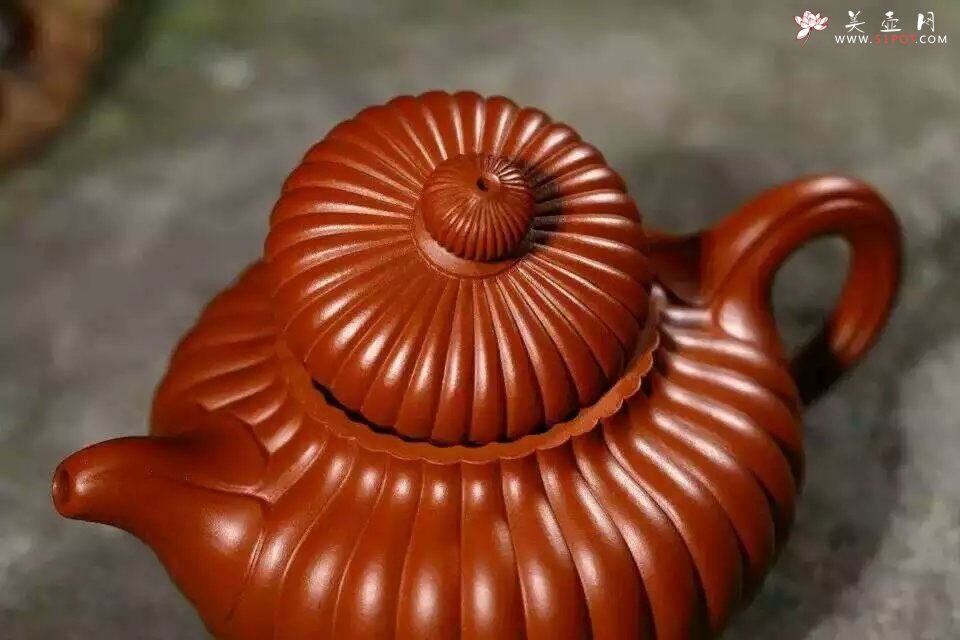 紫砂壶图片：筋纹掇只 - 宜兴紫砂壶网