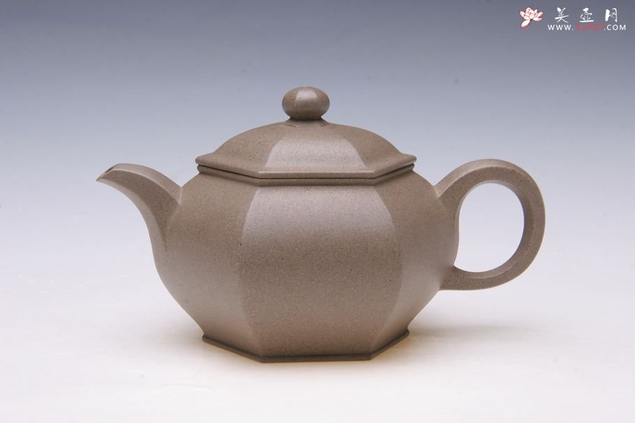 紫砂壶图片：全手工六方宫灯壶 - 宜兴紫砂壶网
