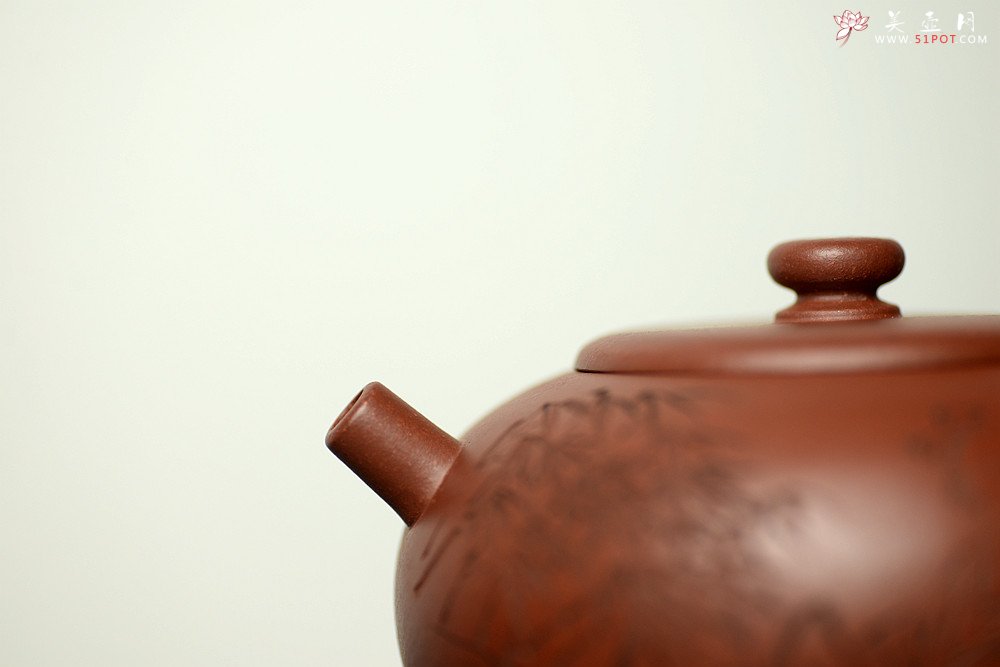 紫砂壶图片：詹黎明全手新作 浑厚圆润 高路精心装饰 球孔 做工精致 福圆 - 宜兴紫砂壶网