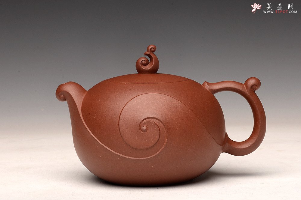 紫砂壶图片：于洪霞原创力作 全手大品‘源’ 韵味十足 线条流畅 - 宜兴紫砂壶网
