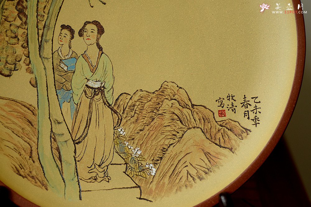 紫砂壶图片：朱牧清作品 挂盘 装饰新意 韵味十足 - 宜兴紫砂壶网