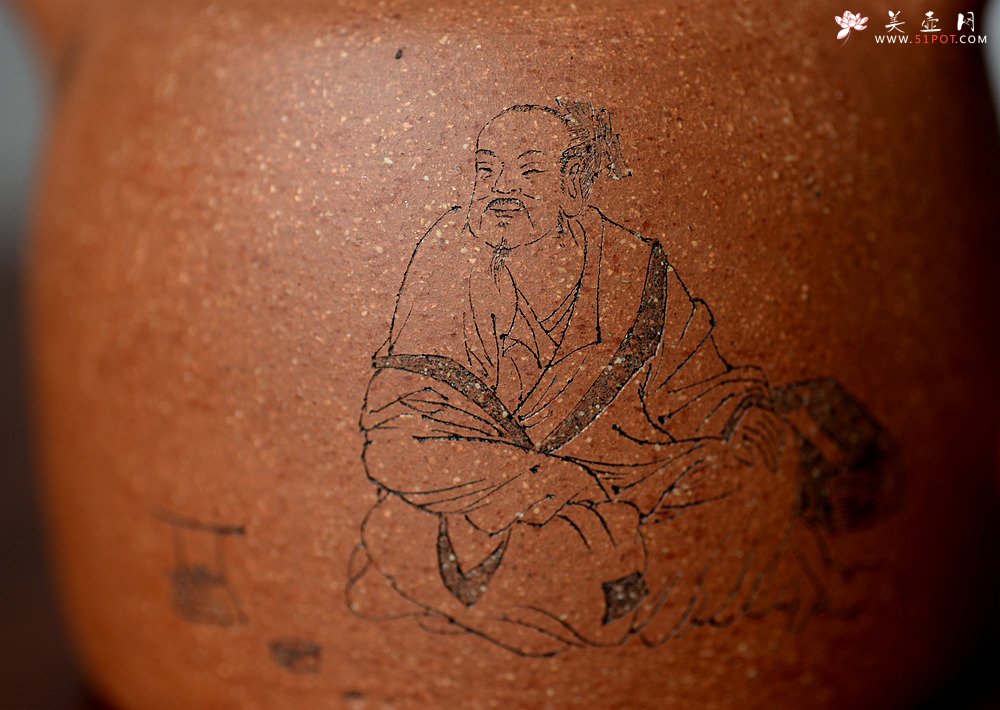 紫砂壶图片：细刻如丝 黄龙山降坡泥 全手高士壶 饱满大气 - 宜兴紫砂壶网