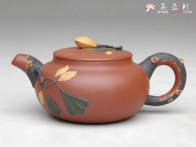 紫砂壶图片：银杏 - 宜兴紫砂壶网