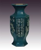 紫砂壶图片：六方鱼尾瓶 - 宜兴紫砂壶网