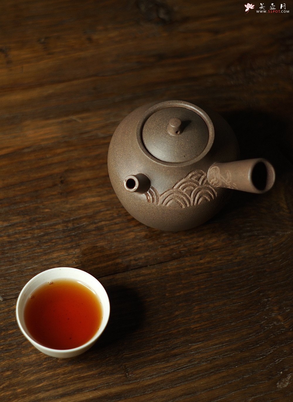 紫砂壶图片：淞庐出品 全手佳作 文气十足~ 云水禅心急须 炮嘴独孔 - 宜兴紫砂壶网