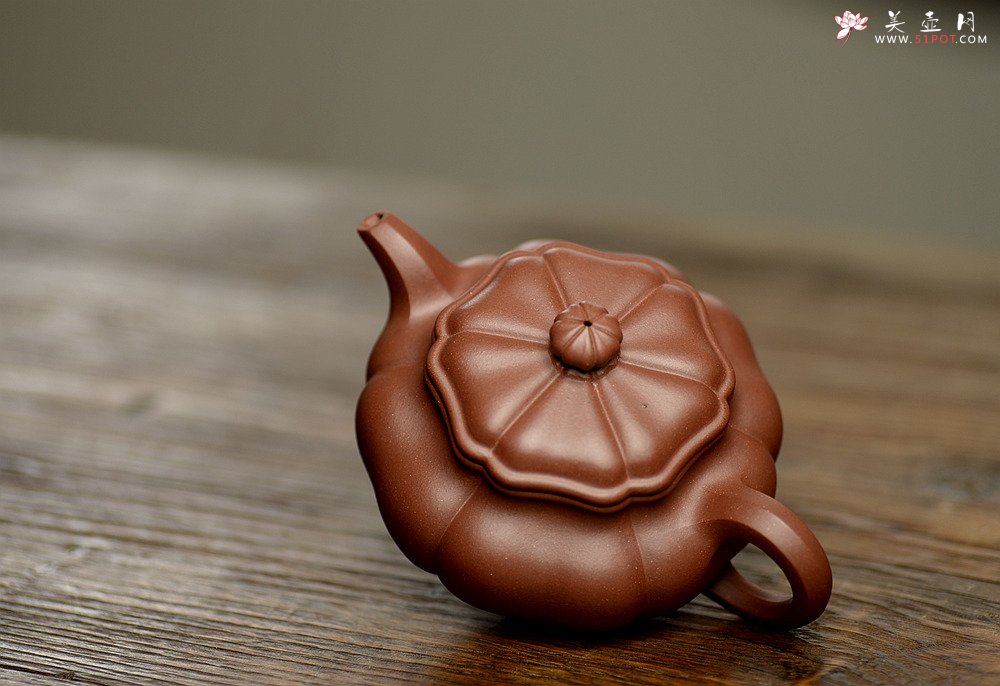 紫砂壶图片：精美之作 美若葵花 张力十足 葵仿古 - 宜兴紫砂壶网