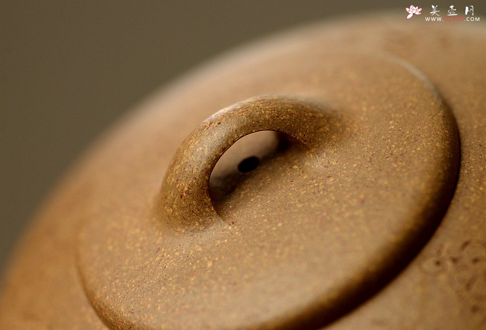 紫砂壶图片：国助工唐文作品  国助工袁德波装饰通转梅花 优质段泥 传统器形 扁石 - 宜兴紫砂壶网