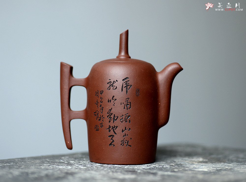 紫砂壶图片：精刻上山虎 一壶威风~ 大千 - 宜兴紫砂壶网