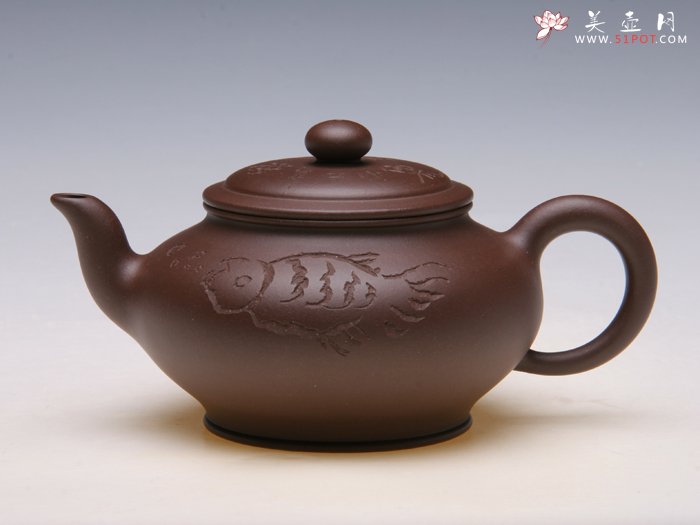 紫砂壶图片：虚扁壶 - 宜兴紫砂壶网