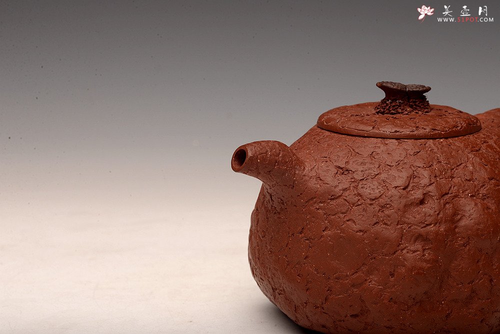 紫砂壶图片：肌理自然生动 全手灵芝龚春 古朴之味 - 宜兴紫砂壶网