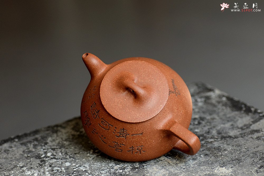 紫砂壶图片：陈进原创力作 全手东石韵瓢 刚柔并济 张听刚装饰  - 宜兴紫砂壶网