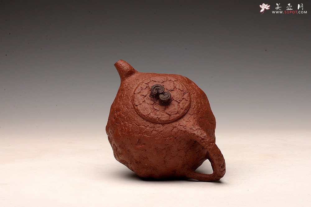 紫砂壶图片：肌理自然生动 全手灵芝龚春 古朴之味 - 宜兴紫砂壶网