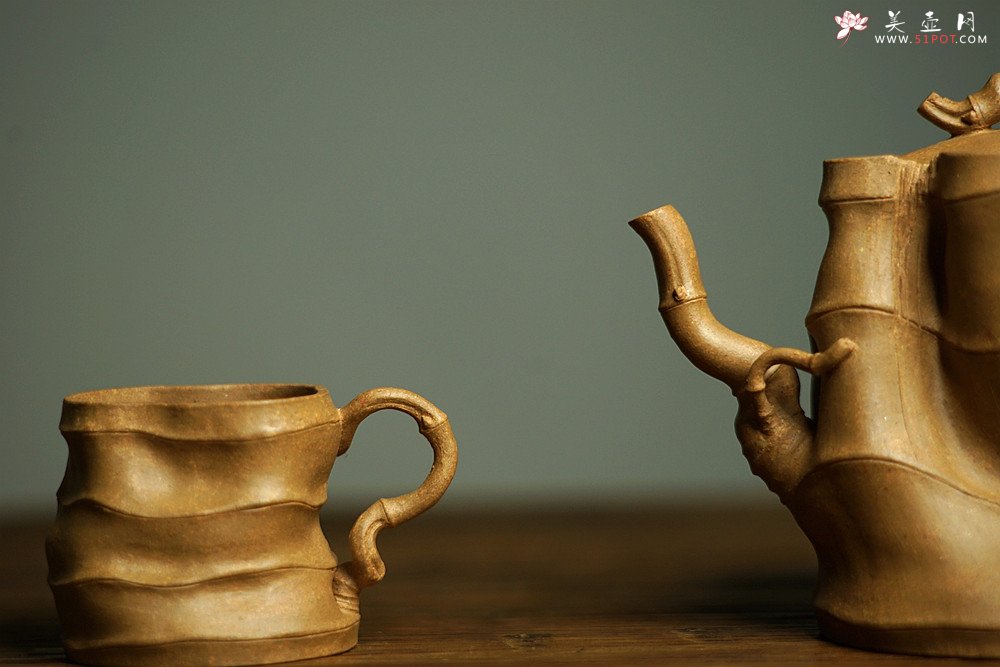 紫砂壶图片：林秀明最新作品 全手精品 文雅十足  清逸套组 一壶竹韵~ - 宜兴紫砂壶网