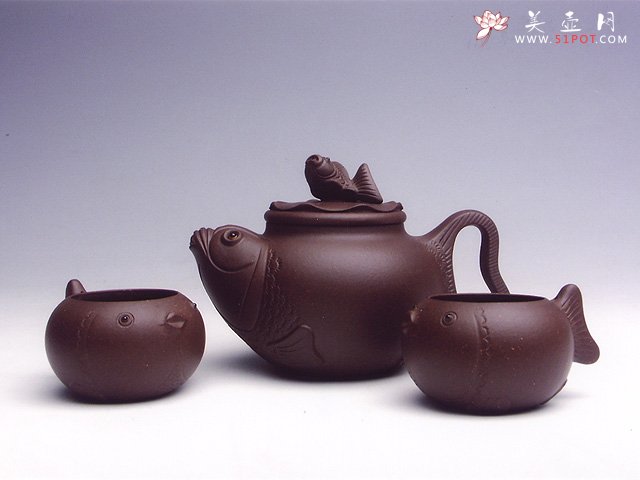 紫砂壶图片：小连年有余套具 - 宜兴紫砂壶网