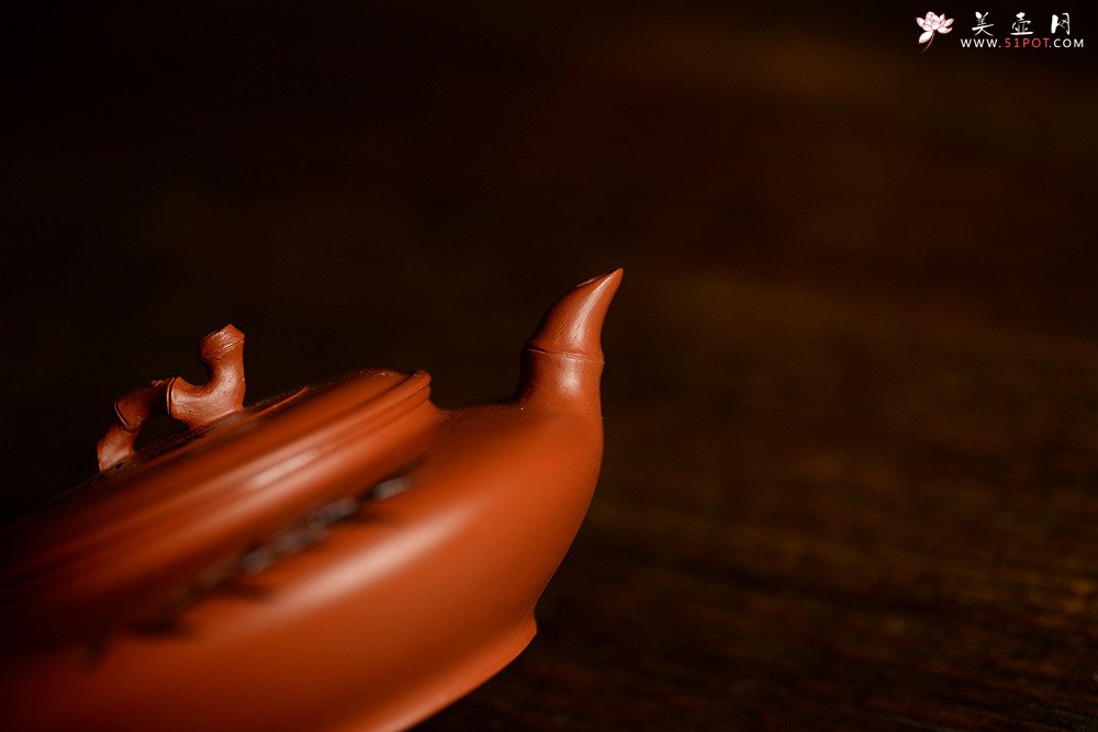 紫砂壶图片：优质朱泥 绿茶友人 扁竹 简意花货 - 宜兴紫砂壶网