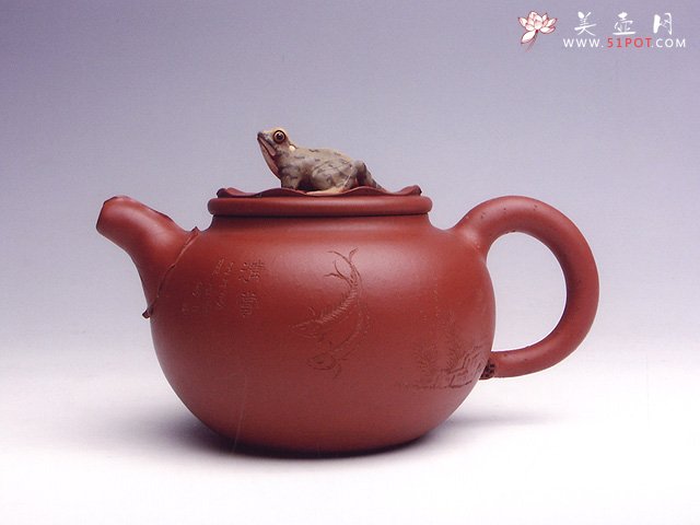 紫砂壶图片：荷塘情趣壶 - 宜兴紫砂壶网
